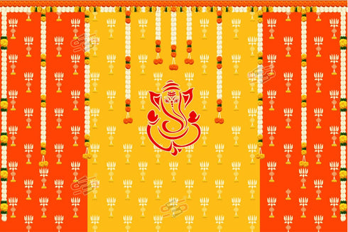 S2S Backdrop Cloth for Pooja Decoration